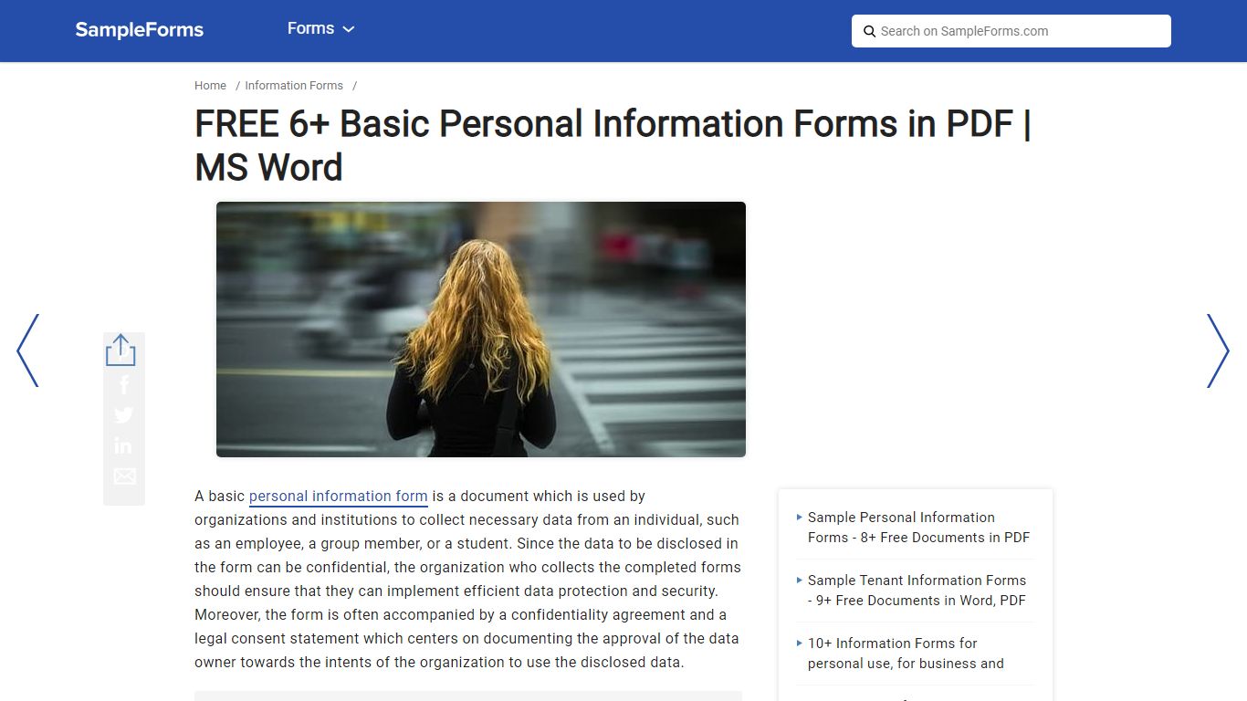FREE 6+ Basic Personal Information Forms in PDF | MS Word - sampleforms